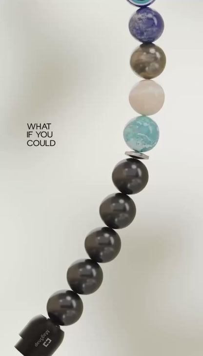 7 Chakra Bracelet with Free Evil Eye & Gloss Onyx